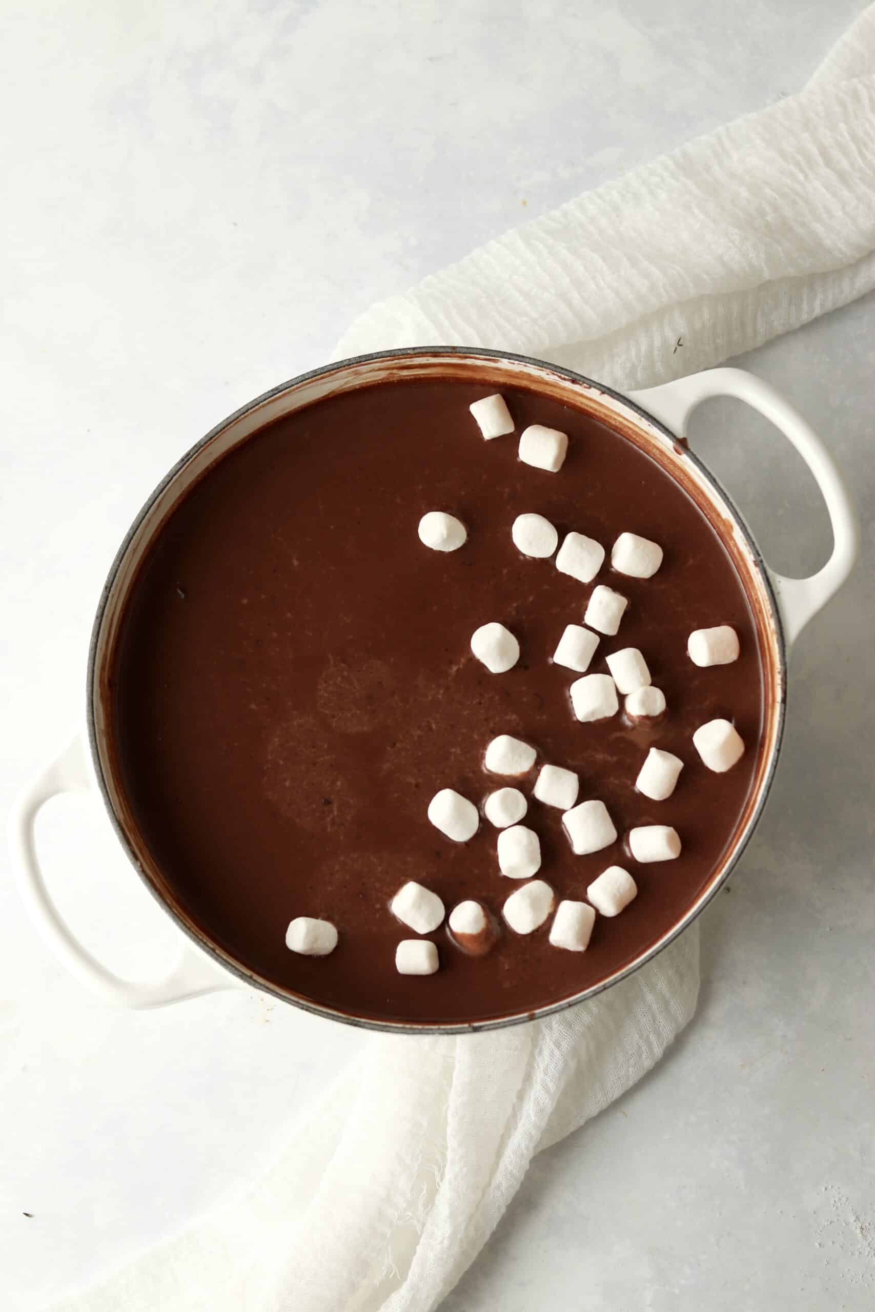 Pot of rich Christmas Hot Chocolate