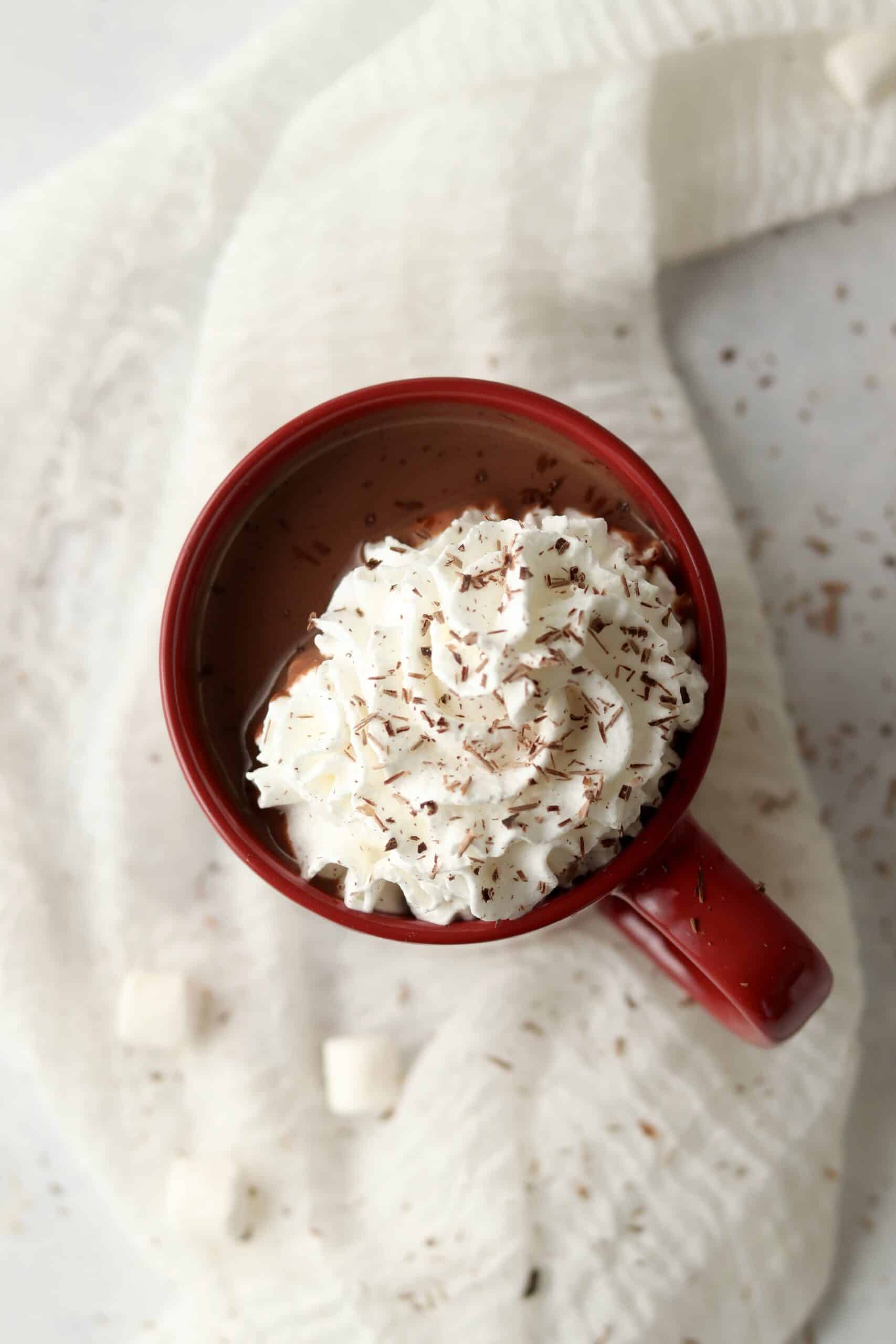 Christmas Hot Chocolate with mini marshmallows