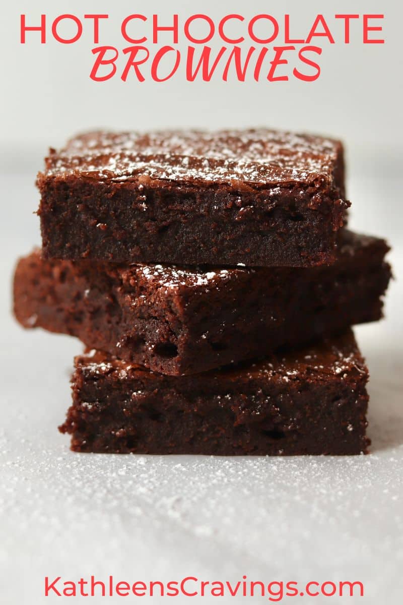 stack of hot chocolate brownies