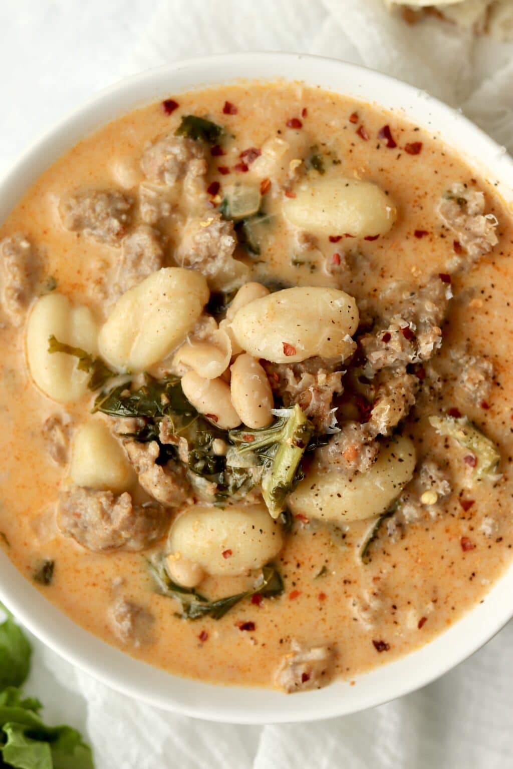Creamy Italian Sausage Gnocchi Soup | Kathleen's Cravings