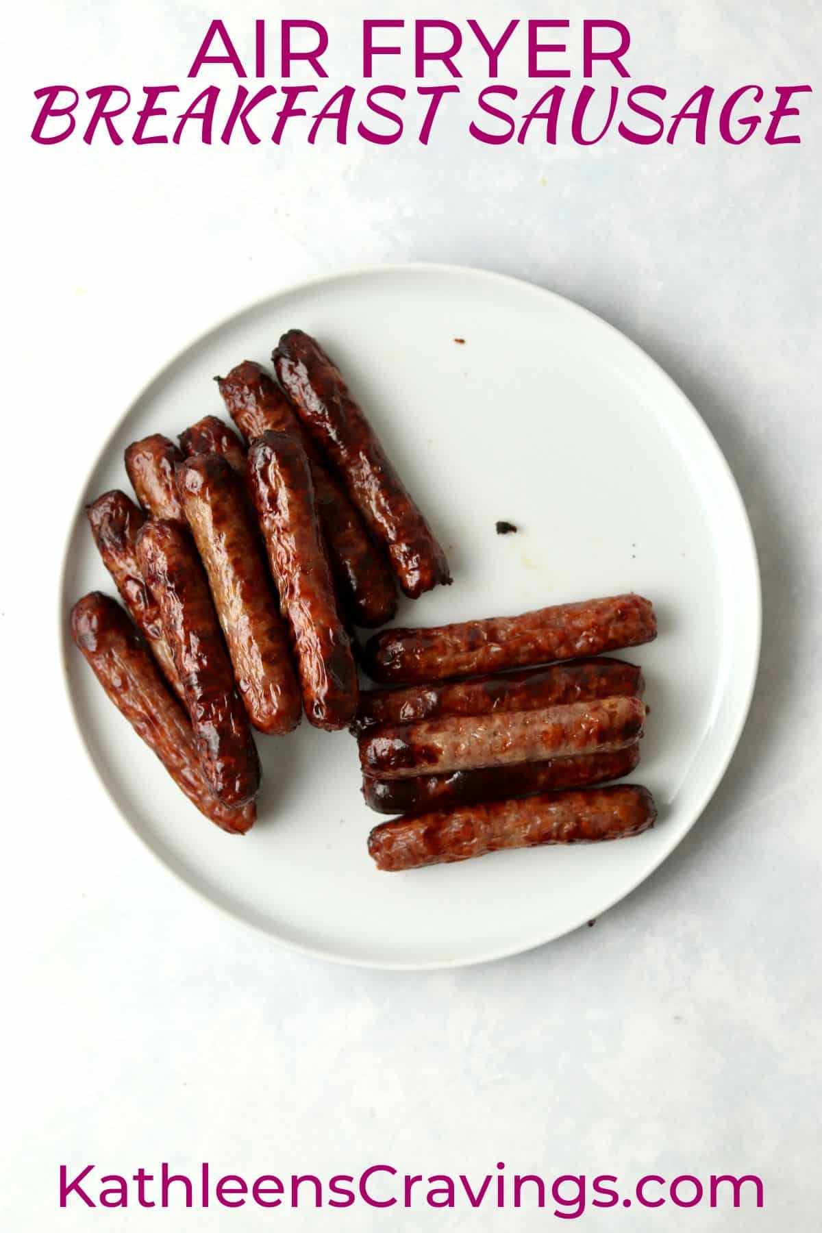 air fryer breakfast sausage links on a plate