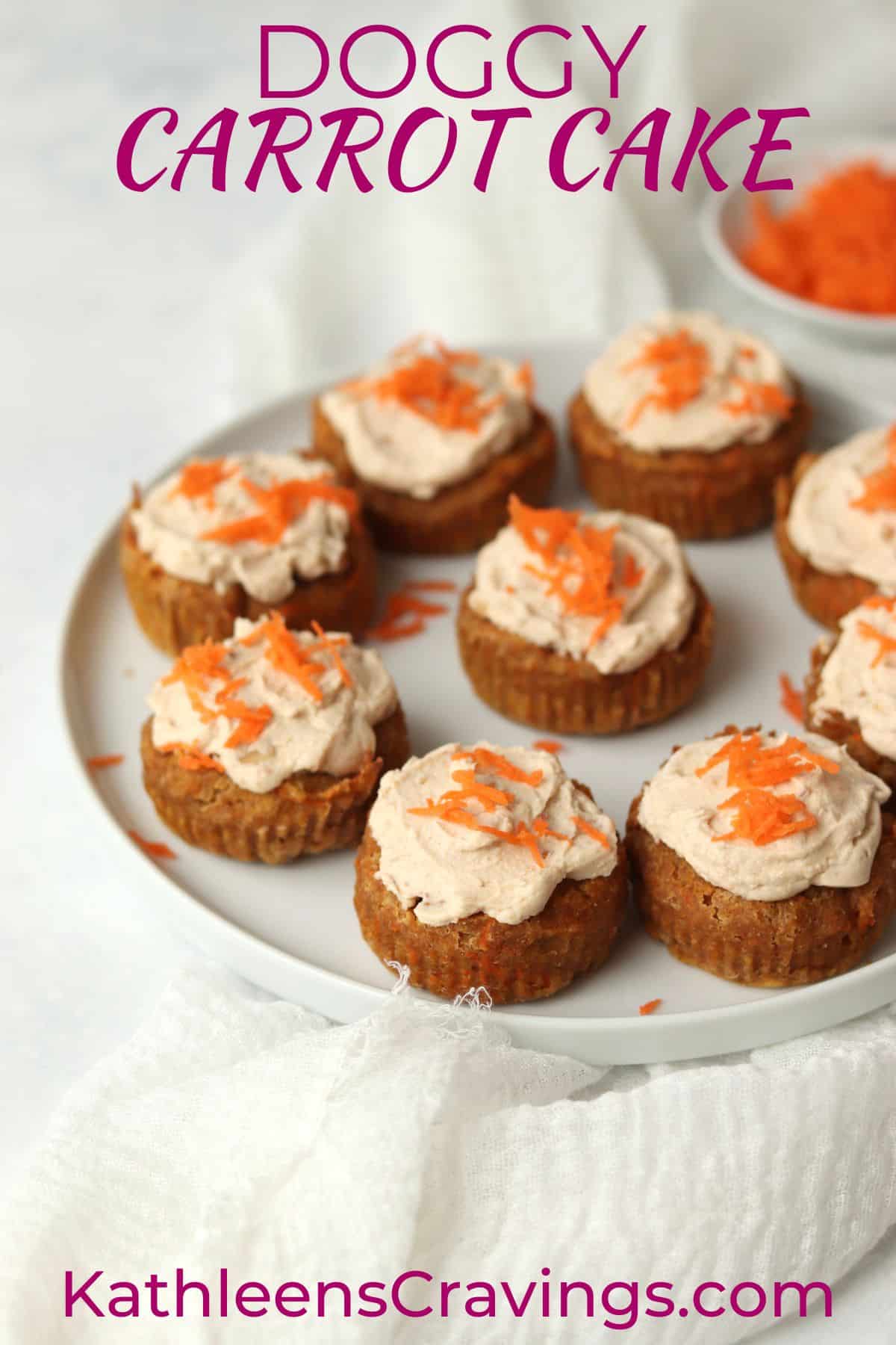 dog carrot cake cupcakes on a plate