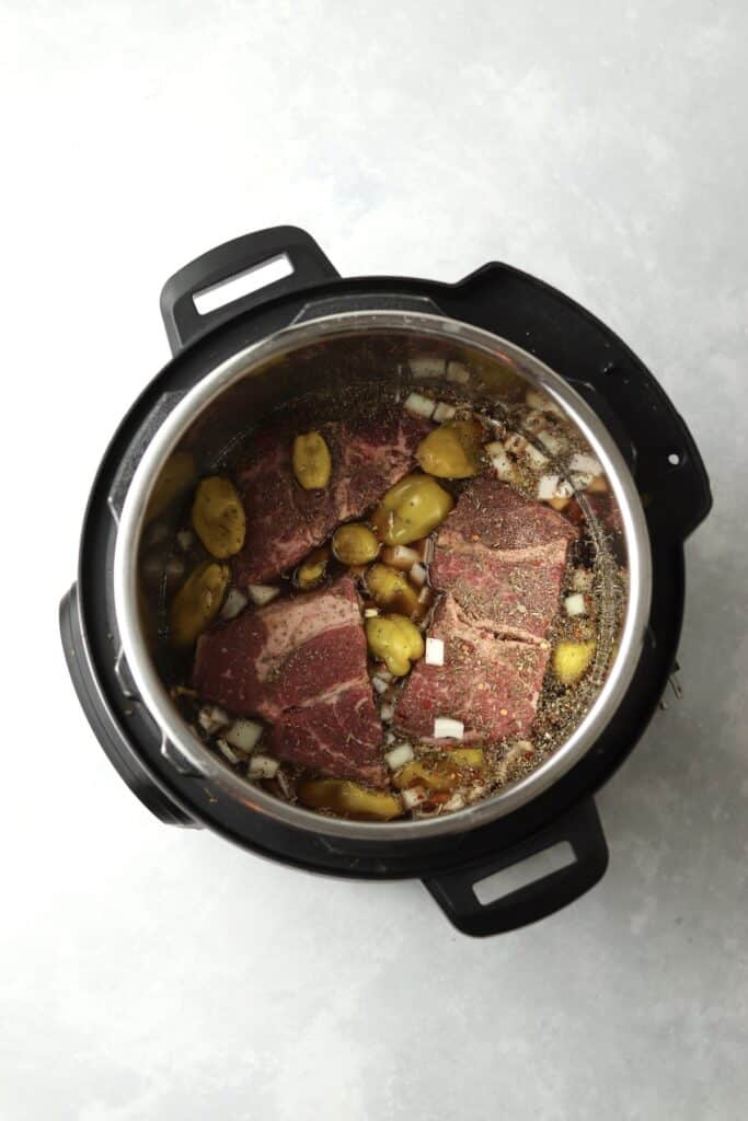 uncooked beef chuck roast in instant pot