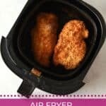 Parmesan crusted chicken cutlets in air fryer.