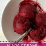 Scoops of mixed berry sorbet in bowl