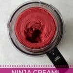 Mixed Berry Sorbet in Ninja Creami pint container.