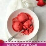 Ninja Creami Strawberry Sorbet in a bowl.