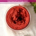 Ninja Creami Strawberry Basil Sorbet in pint container.