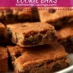 Almond butter chocolate chip bars on a plate.