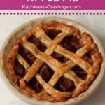 Small 5-inch apple pie with golden crust.