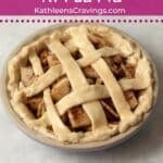 Unbaked small batch apple pie in a 5 inch pie dish.