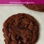 Small batch double chocolate cookies on a baking sheet.