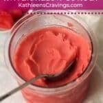 Ninja Creami Watermelon Sorbet in the pint container.