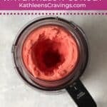 Ninja Creami Watermelon Sorbet in the pint container.