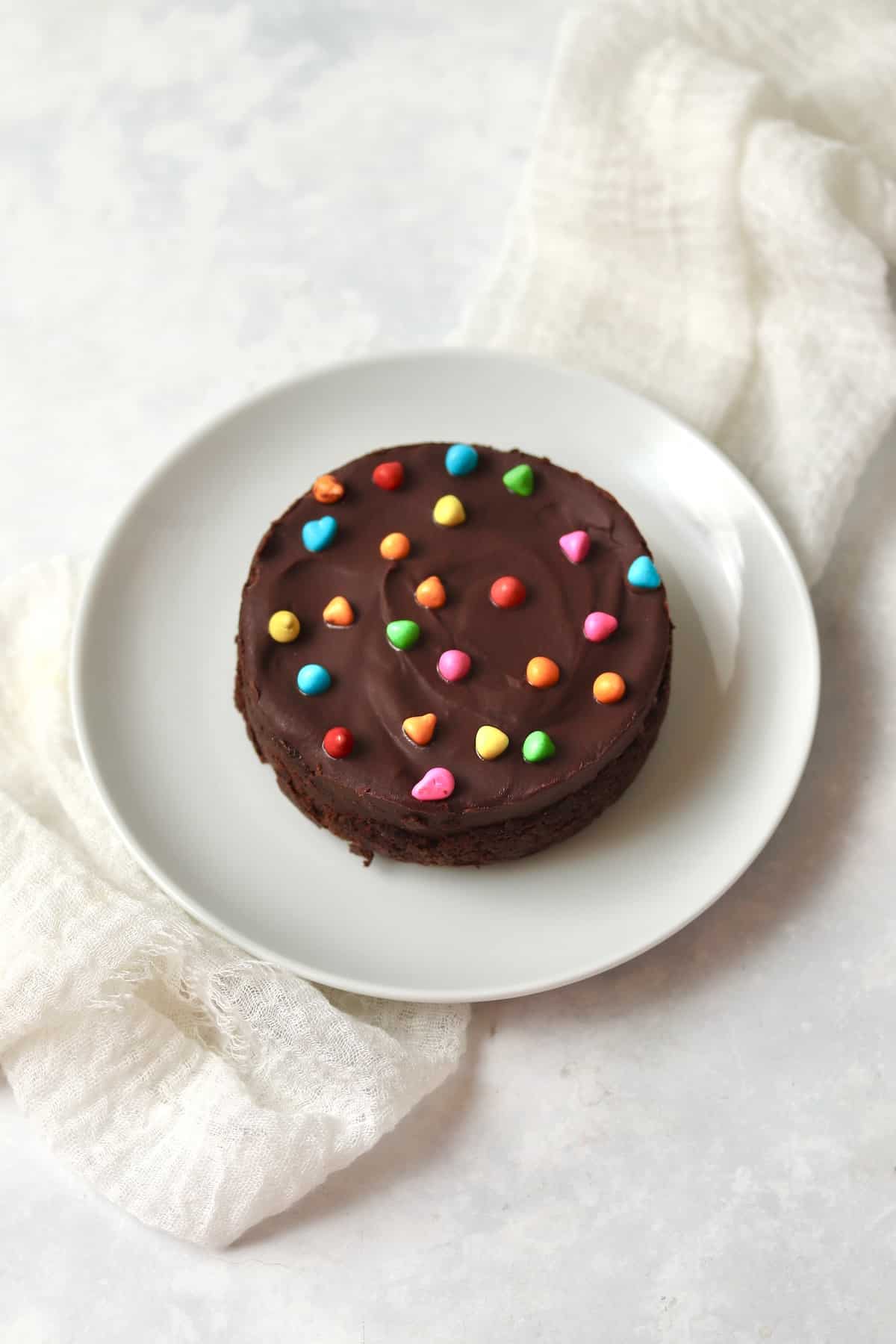 Single serve cosmic brownie on a plate.