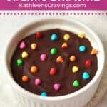Single serve cosmic brownie in a ramekin.