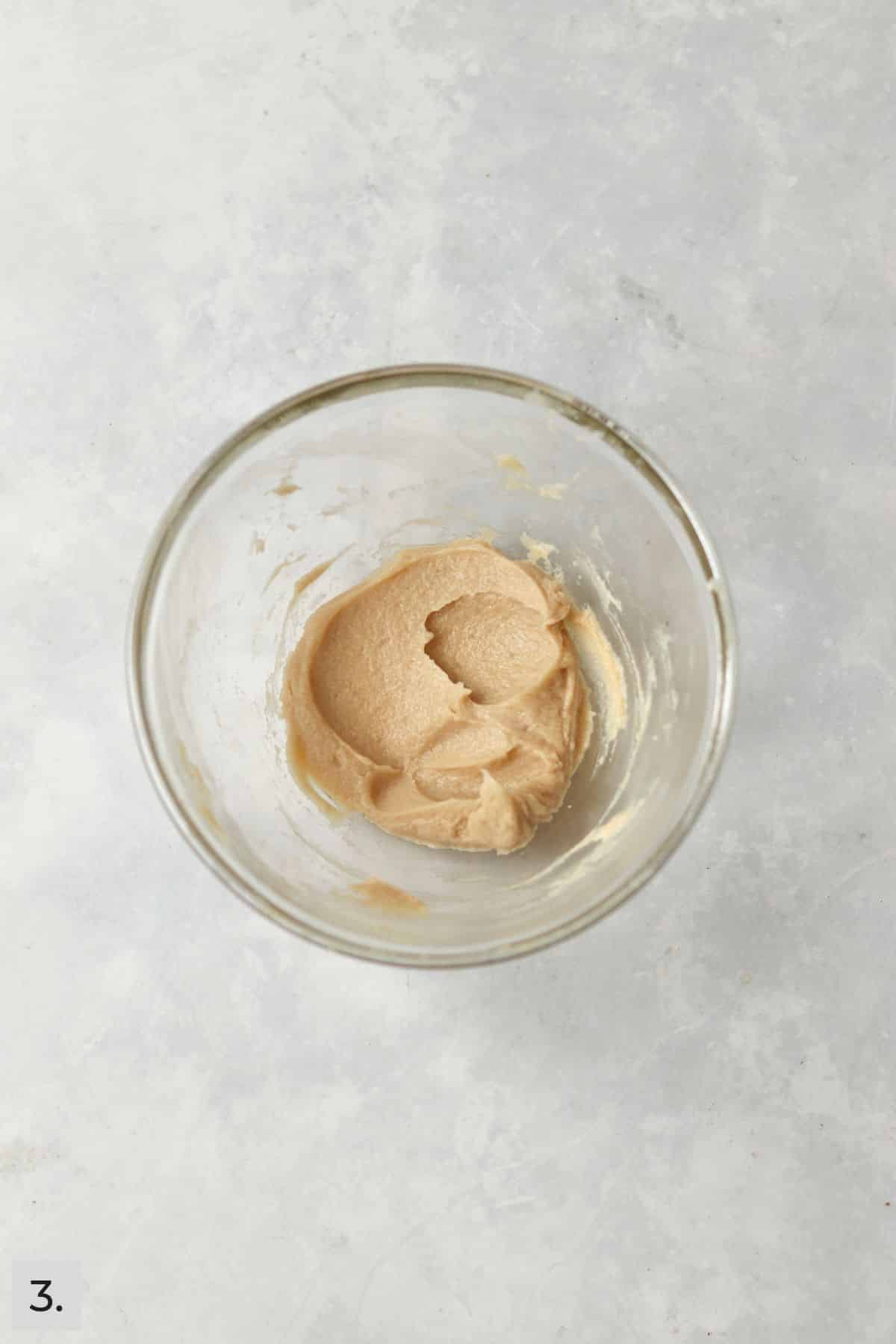 Butter blended with brown sugar and vanilla extract.