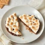 Single serve s'mores bar with mini marshmallows on a small plate.