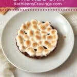 A single serve s'mores bar on a plate.