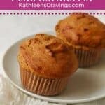 Single serve pumpkin muffins on a plate.
