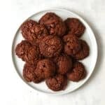 Plate of fudgy brownie cookies.