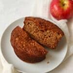 Single serve apple cake with fresh apple.