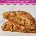Single serve chai spiced cookie broken in half.